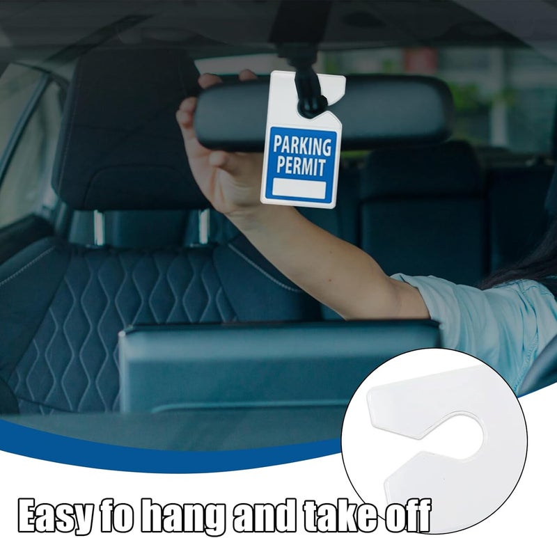 ZIMISI Clear Parking Permit Holder, Vertical Car Parking Card Holder, Rear View Mirror Document Hanger, Universal Parking Lot Pass Holder for Passes/Permits/Small Stickers (2PCS) - Image 5